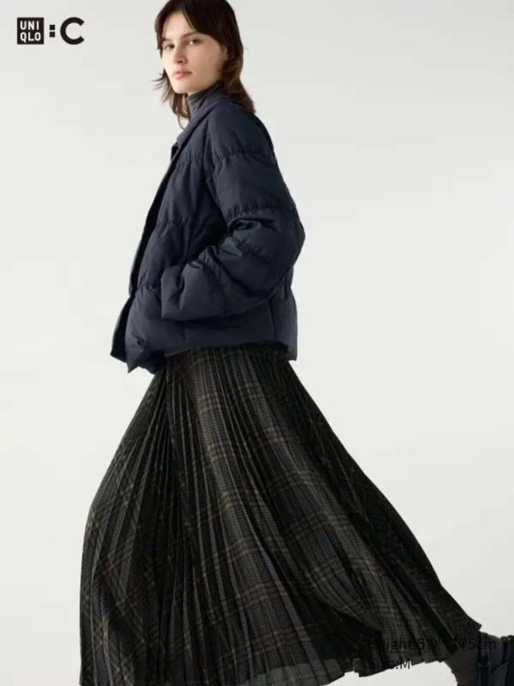 NWT! $59 UNIQLO Pleated Plaid Long Maxi Skirt Small (Japanese Medium) - Picture 2 of 11